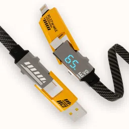 IEVO 4-in-1 Cable 1 m 65W Multi Charging Cable With Display Indicator || 4 in 1 Universal Fast Charging Cable with Type C, Lightning, Type A || 480Mbps Data Sync-image-41