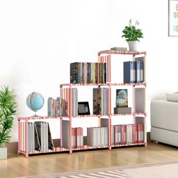 Compact C9-Tier Book Organizer/Shoe/Chappal/Book/Clothes Rack with Plastic Joint Metal Open Book Shelf-image-12