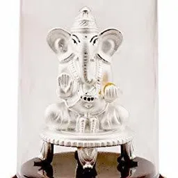 silverspot jewel 999 Pure Silver Ganesha/Vinayaka Beautiful Idol with Acrylic Base Decorative Showpiece - 12 cm-picture-12
