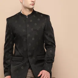 Men Self Design Single Breasted Formal Blazer-image-73