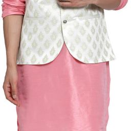 Men Dupion Silk Kurta Pyjama Ethnic Jacket Set-image-60