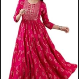 Embroidered Viscose Rayon Stitched Anarkali Gown-image-41