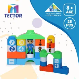 tector Police Intelligent World Number Blocks -Building and Construction 28 Piece Set image 5
