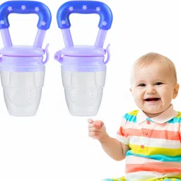 Baby Food Feeders (Set of 2) – Ideal for Fruits and Semi-Solids, Soft Silicone Teether and Feeder-image-0