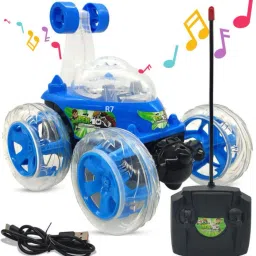 Remote Control Stunt Car 360° Rotation Multicolour Lights Music Rechargeable-19