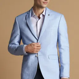 Men Self Design Single Breasted Formal Blazer-image-35