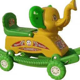 oh baby PLASTIC ELEPHANT WITH ROCKING FUNCTION AND RUNNING RIDE ON HATHI 36587452 Tricycle image 2
