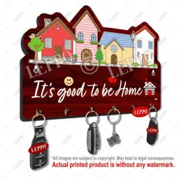 Key Holder Cute Home Key Hanger Wooden Key Stand (6 Hooks-DL_044) Wood Key Holder-picture-14