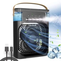 Urban Infotech Mini Cooler Cooler Mist Fan Mini Table Fan for Home(Black) USB Air Cooler-image-13