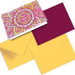 Beautiful Mandala Card & Envelopes Set Of 10 Card and envelopes 5.90x3.93 inches Greeting Card-46