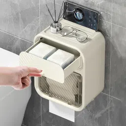 Wall-Mounted Toilet Paper Box Plastic Toilet Paper Holder-image-54