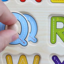 popplop Wooden Peg ABC Alphabet Shape Board With Picture Alphabet Matching Puzzle Toys image 5