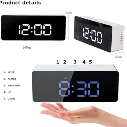 campark Digital White Clock image 3