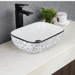 Premium Quality Attractive Ceramic Glossy Art Basin For Bathrooms & Living Room AR-02 [18 x 13 x 5]INCH Table Top Basin-image-98