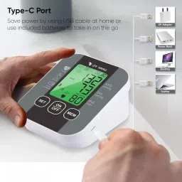 DR VAKU Fully Automatic Digital Blood Pressure Machine with Adjustable Arm Cuff, Talking Function & 20W Type-C Adapter BP Monitor Bp Monitor image 4