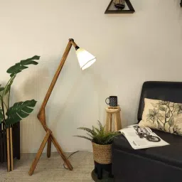 symplify Emphasis Wooden Floor Lamp with Jute Shade & Brown Base-picture-8