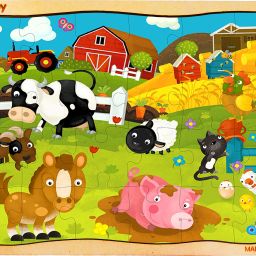 Cartoon Farm Animals Wooden Jigsaw Puzzle, 24pcs-image-98