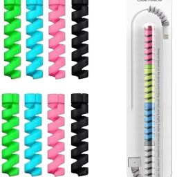 SANEHA Cable Protector Spiral Cable Tube Winder Cord Charger(RENDOM 1pcs)KUG14 Cable Protector-image-1