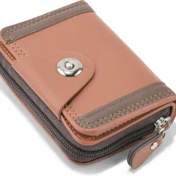 Men & Women Casual Tan Artificial Leather RFID Card Holder-image-46