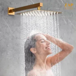 zap 360 Degree Rotation 6X6 in Rose Gold Square Wall Mounted Overhead Shower Fixed Mount image 5