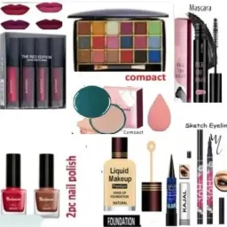 eyeshadow with eyeliner mascara kajal lipstick nail polish & makeup brush-image-72