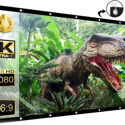 dev lite screens 84" Inch Projector Screen (Foldable) 6 x 4 Feet 4:3 UHD - 4K (W) 72x48 Inch (H) Projector Screen (Width 184 cm x 124 cm Height)-31