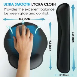 Krinus Memory Foam Mouse & Keyboard Hand Wrist Rest Cushion Wrist Support& Pain Relief Mousepad image 2