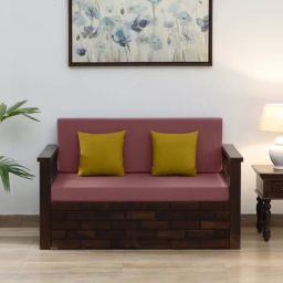 woodsworth from pepperfry Indus Sheesham Wood Pull Out 2 Seater Sofa Cum Bed In Provincial Teak Finish with Storage-picture-41