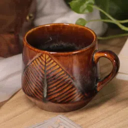 rare planet Brown-Leafy Colour Ceramic Mugs-picture-41