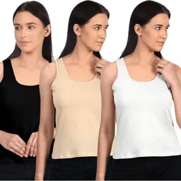 vanila Women Beige, Black, White Camisole-picture-22