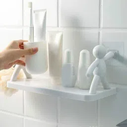 Wall Mounted Shelf, Bathroom Shelf Organizer, Multipurpose Wall Mount NRS1.1866 Plastic Wall Shelf-image-78