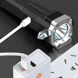Rechargeable Solar LED Torch Flashlight,Car Emergency Tool 24 hrs Torch Emergency Light-image-2