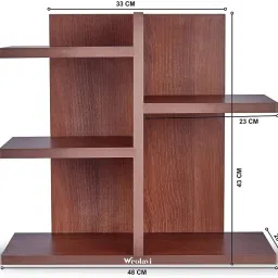 sbf furniture djustable Wood Desktop Storage Organizer Display Shelf Rack | Spice Rack Engineered Wood Open Book Shelf image 4