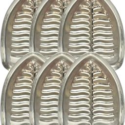 Stainless Steel 6 Piece Banana Leaf Shape Snack Plate/ Nasta Plate For Kids Tray Serving Set-image-48