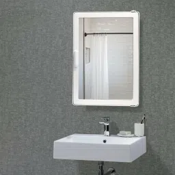 White Color SMALL SIZE High Quality ABS Plastic Full Mirror Bathroom / Medicine Storage Cabinet Acrylic Wall Shelf-image-64