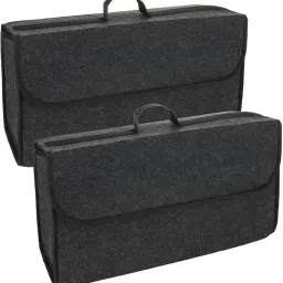 2 PACK Large Car Trunk Boot Organizer Car Storage Anti Slip Car Accessories Trunk Organizer-image-2