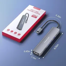 peatop 7 in 1 USB-C Hub with HDCP 2.2 Aluminum Type C Adapter with 4K HDMI Port USB Adapter image 2