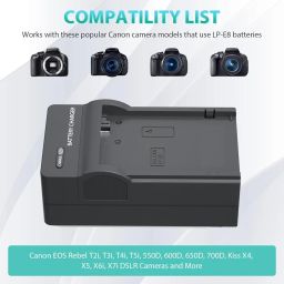 DIGICLAMBO LP-E8 Battery Charger EOS Rebel T2i -T5i, 550D 700D T2i T5i SLR X4,X5.Camera Battery Charger image 3