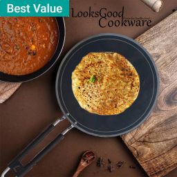 3 mm Thick heavy quality Indian iron Tawas for roti/chapati/paratha etc. Fry Pan 25 cm diameter 0.1 L capacity-image-11