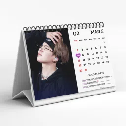 purplebees BTS Desk Calendar with Notes section with BTS Photos for Army Fans | A5 size 2025 Pocket Calendar image 4