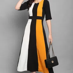 purvaja Women Fit and Flare Multicolor Maxi/Full Length Dress-picture-15