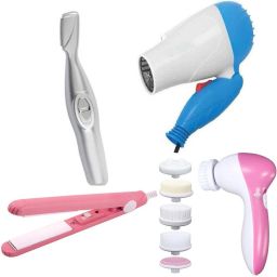 WIB Hair Straightener Hair Dryer Beauty Face Massager With Ladies Hair Trimmer Personal Care Appliance Combo-image-19