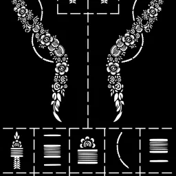 Bold Cut Mehndi Stencil Sticker For Symmetrical Hand And Finger Design-image-86