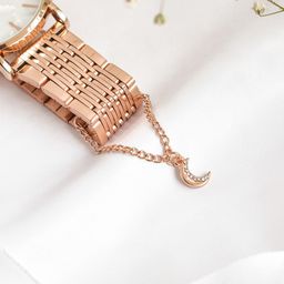 JOKER & WITCH Rose Gold & White Stone Studded Watch Charm-image-58