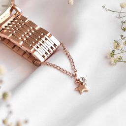 JOKER & WITCH Women Rose Gold -Toned & White Starry Rhinestone Watch Charm-image-93