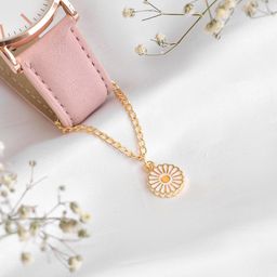 JOKER & WITCH Women Gold-Toned & White Blooming Watch Charm-image-53