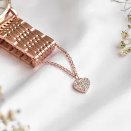 JOKER & WITCH Rose Gold Rhinestone Heart Watch Charm-image-64