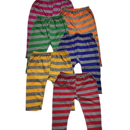BAESD Kids Pack of 6 Striped Woollen Thermal Bottoms-image-11