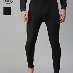 LUX PARKER Men Pack Of 2 Solid  Cotton Thermal Bottom-image-29