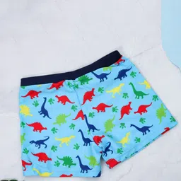 Yellow Bee Boys Blue All Over Dino Printed Swim Bottoms-image-33